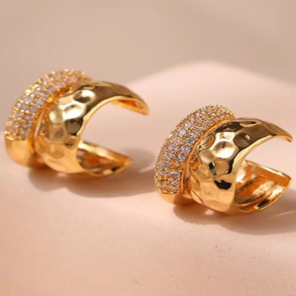 女性用2層メタルウェア手錠,パンク,幾何学的なイヤークリップ,ユニークなy2k,流行