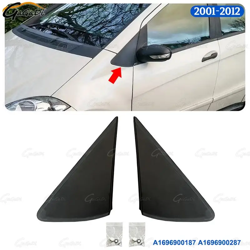 

A1696900187 For Mercedes-Benz A-Class W169 2004-2012 Car Door Mirrior Panel Trim Black Rearview Triangle Molding A1696900287
