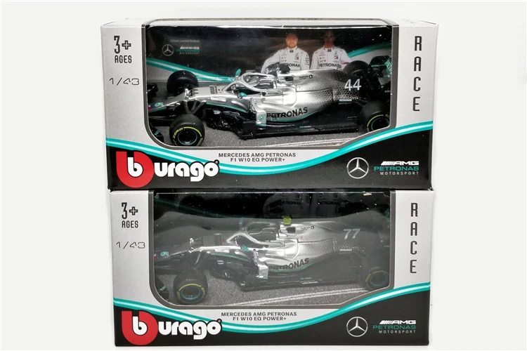 BBurago 1:43 F1 2019 Petronas W10 EQ Power Formula one Racing Diecast Car
