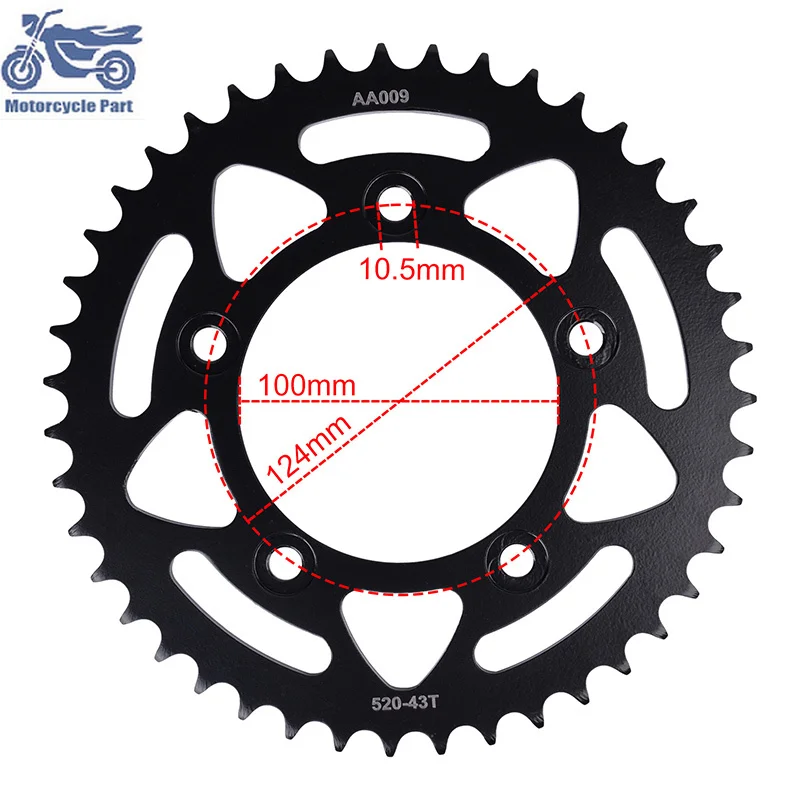 937cc Motorcycle Front Rear Sprockets 20CrMnTi For Ducati 937 Monster 937 Monster + 2021 2022 2023 2024 43T/15T Tooth 520