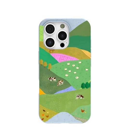 Чехол для телефона Clmj Powder Blue Farm Tales для iPhone 16, 15, 14, 13, 12, 11 X XS XR XSMAX 7 8 Pro Max Plus, двухслойная задняя крышка