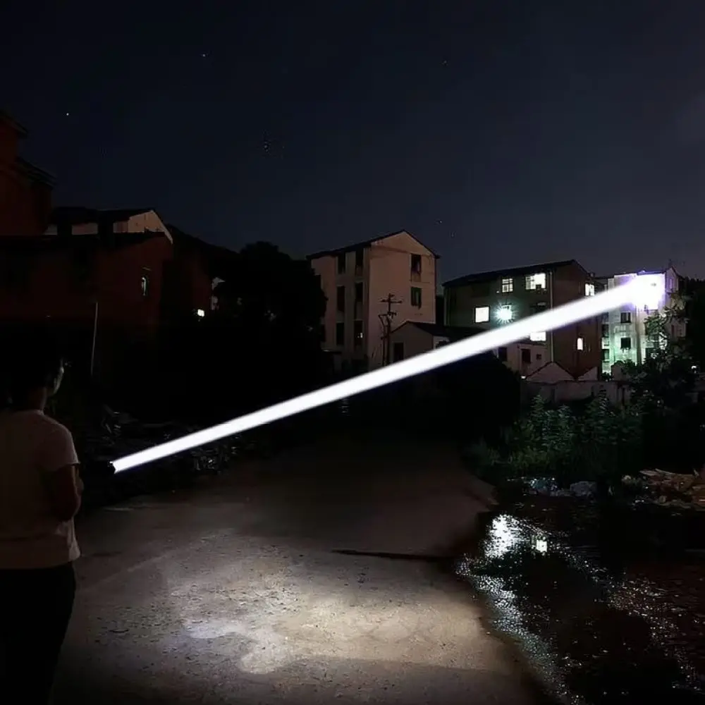 Multifunctional LED Flashlight Rechargeable White Laser Torch With COB Side Light Digital Display For Outdoor Patrol