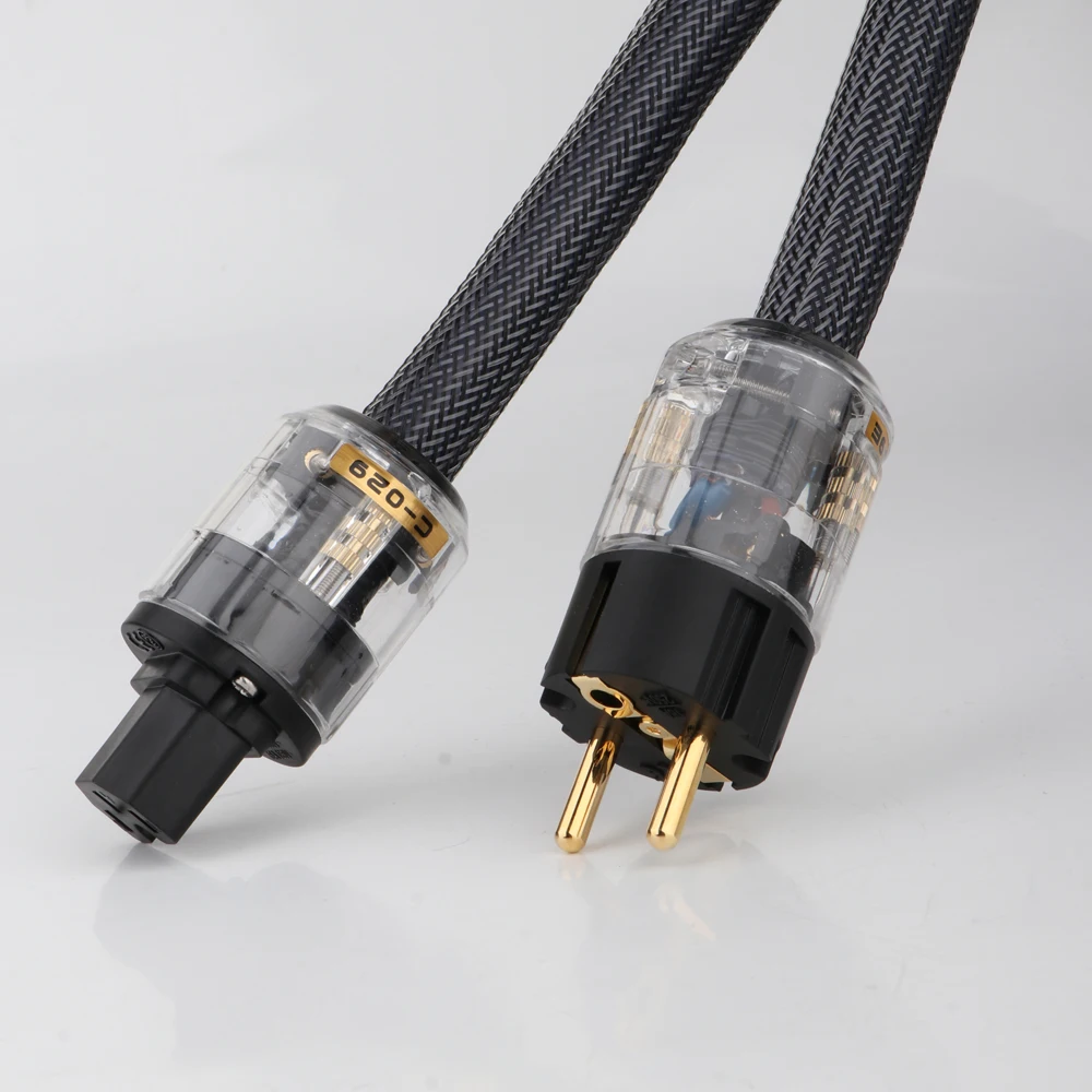 Hi-End OCC Crystal Copper Power Schuko Cord Cable 125V 15A C13 HiFi Audio Power Cable US/EU Schuko DVD CD AMP