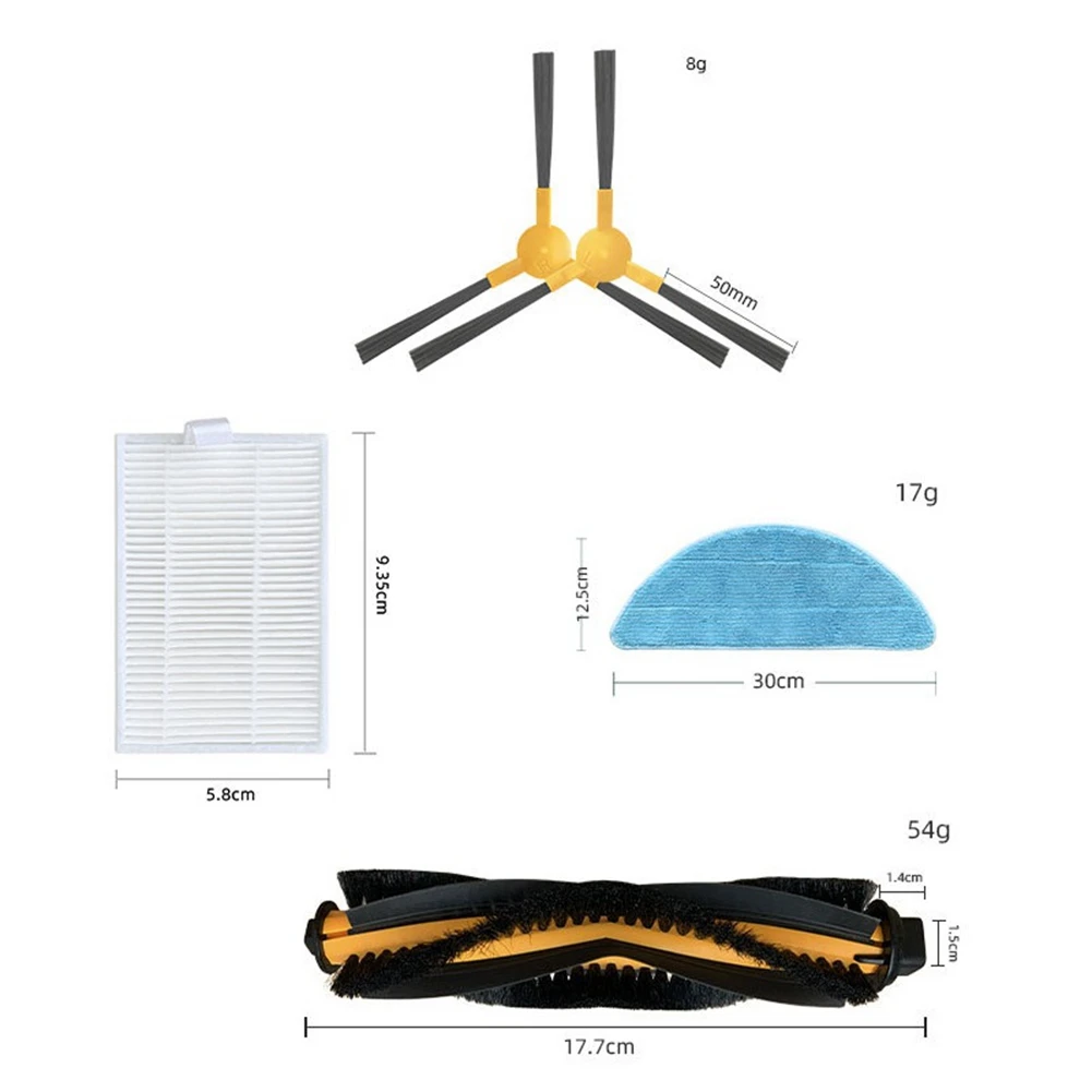 For ABIR X5 X6 X8 Robot Vacuum Cleaner Main Roller Brush Side Brush Filter Mop Cloth Hepa Filter Spare Parts Replacement