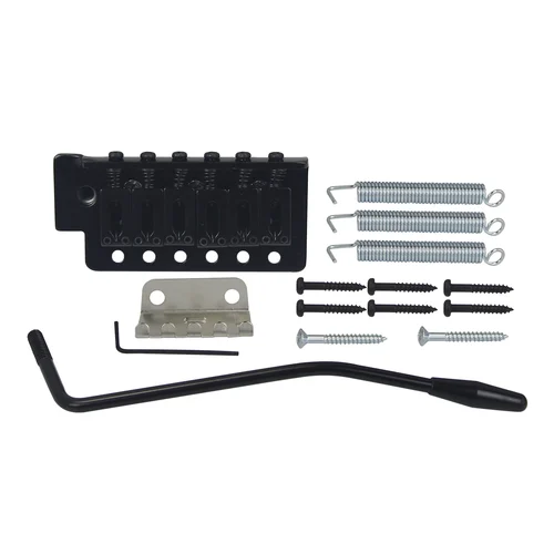 Imagen 2 del producto FLEOR negro 6 cuerdas puente de guitarra eléctrica sistema de puente trémolo apto para guitarra ST