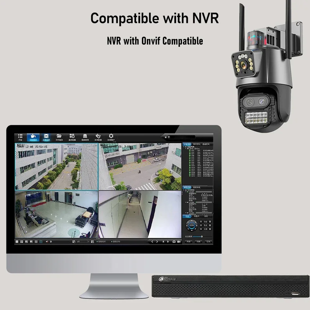 4K 9MP WIFI Surveillance Camera Outdoor 8X Hybrid Zoom 6MP IP Camera Three Lens Dual Screen Security Cam Auto Tracking NVR iCSee