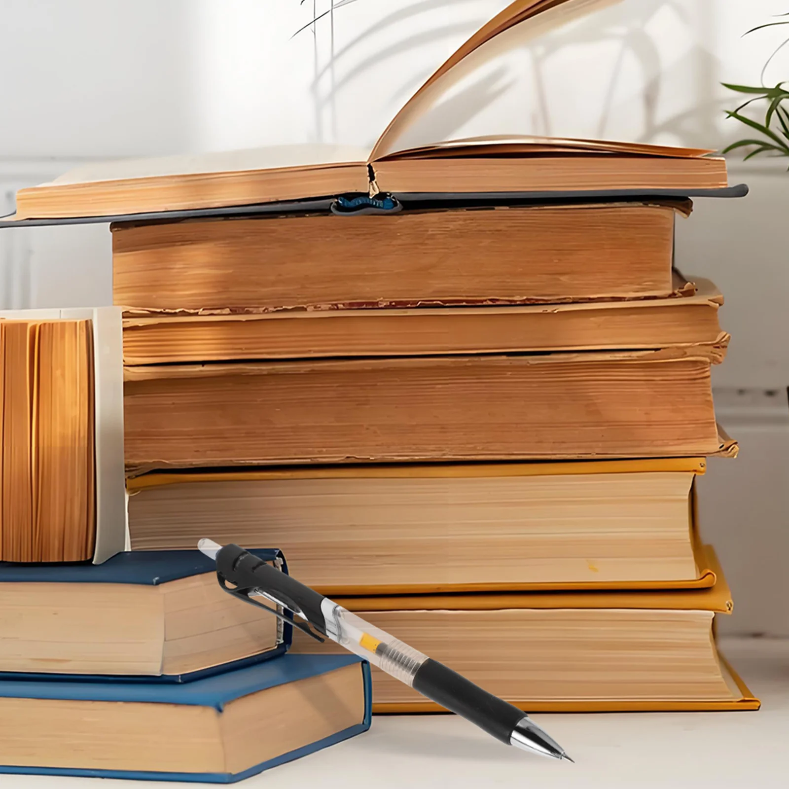 

50Pcs Quick Dry Gel Pen Black Ink 0.5mm Fine Tip Smooth Writing Comfortable Grip for Exams Office Journal Black Pen