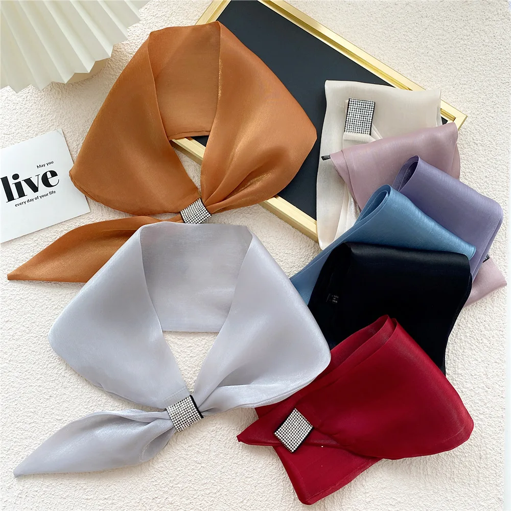 New Fashion Small Silk Scarf Women Spring And Autumn Summer Small Ear Scarf Luxury Tie Bag Band Headband Decoration Neck Scarf