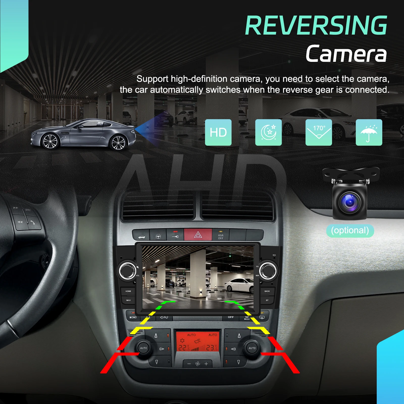 Podofo 9-Zoll Carplay 2Din Autoradio für Fiat Punto 2005-2009 Linea 2007-2011 Android Auto Multimedia-Player GPS-Navigation WiFi FM/RDS DSP – Detail 21