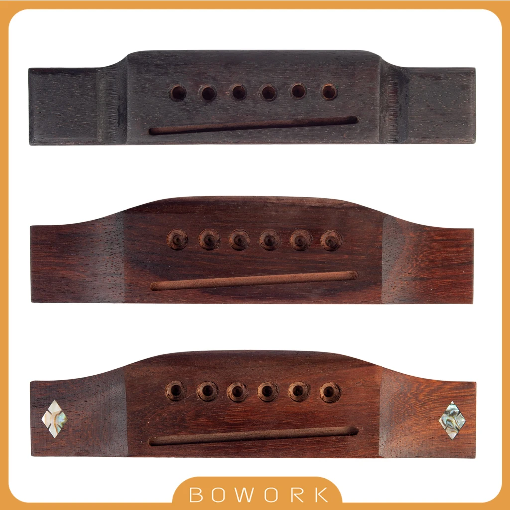 

6 Strings Classic Acoustic Guitar Bridges Pins Slots Rosewood Ebony Abalone Inlay Bridge Folk Guitar Parts Guitarra Accessories