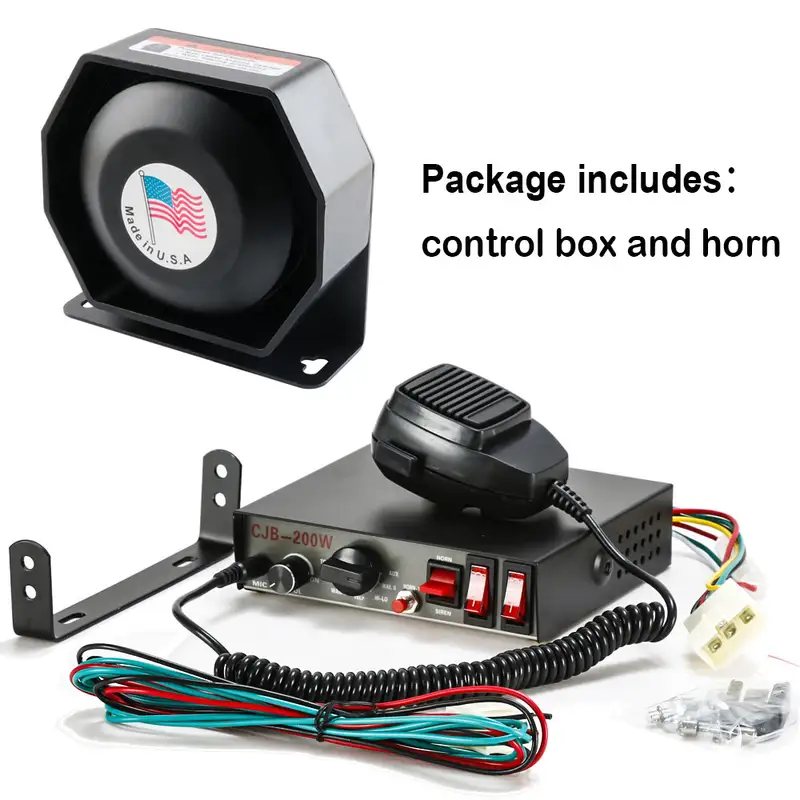 Vehicle Warning Horn Car Police Siren Speaker 200W 8 Loud Sound Microphone Loudspeaker Emergency Alarm System 12V 24V - Image 9