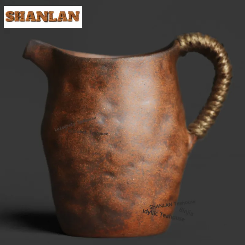 

Чайник-диспенсер для чая из грубой керамики (150 мл), в стиле старинной глины, для разделения чая, чашка-дозатор, чашка-справедливость, декоративный подарок для китайского чайного набора