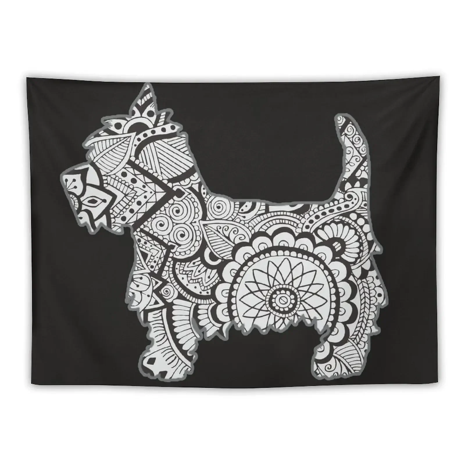 

Westie black and white zentangle Tapestry Wall Decoration Items Wall Decor Wall Carpet Tapestry