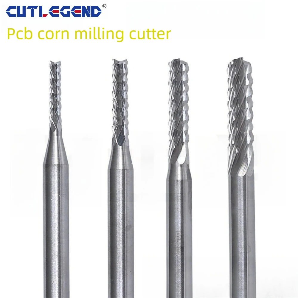 Carbide Corn End MillIng Cutter Tungsten Teeth Engraving CNC Machine Bit 0.5/0.8/1.5-3.175mm for PCB Bakelite Plate Wood Plastic