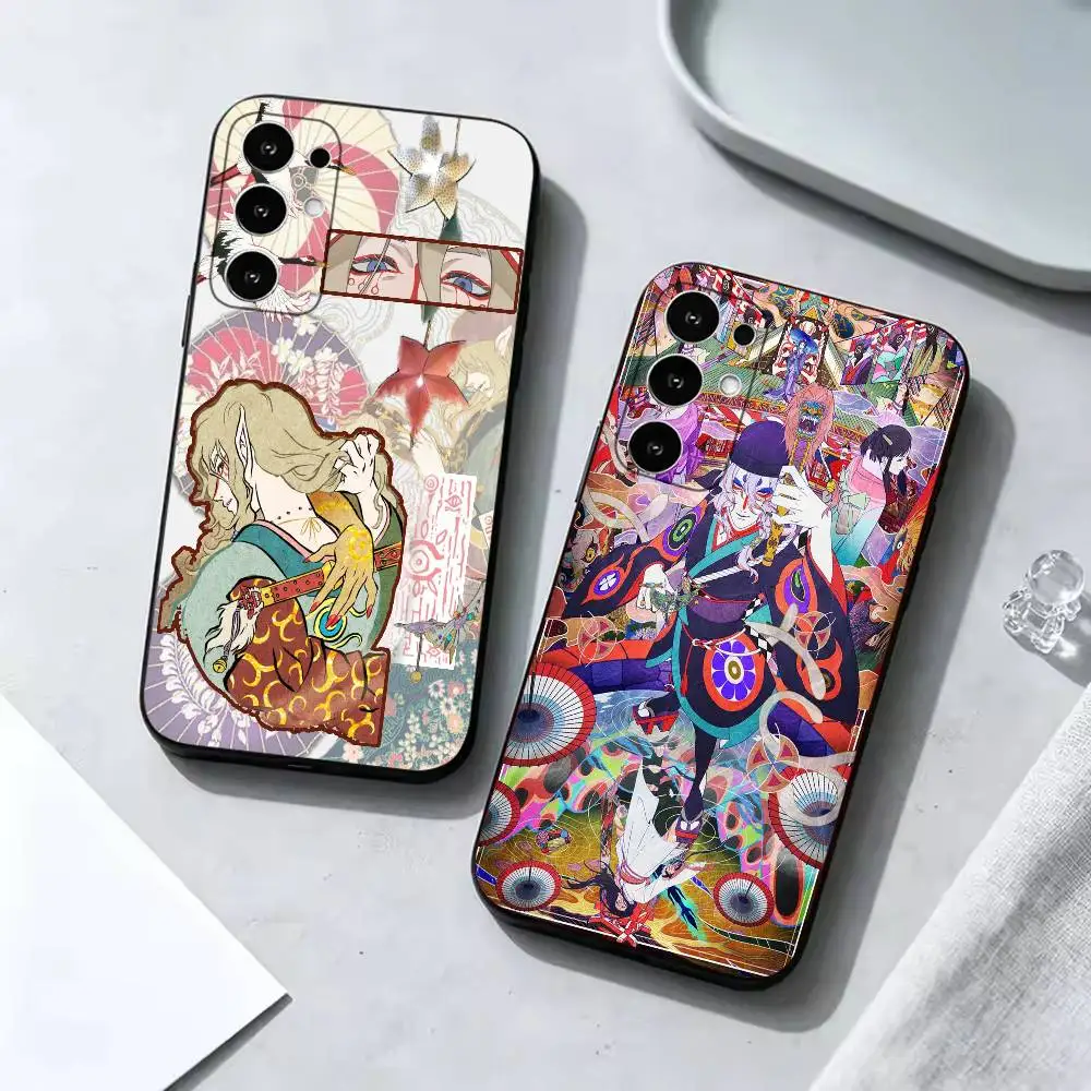 Mononoke Fashion Black Silicone Protective Phone Cover, Suitable for Samsung S20-S26,Ultra,Plus,FE,Lite,5G