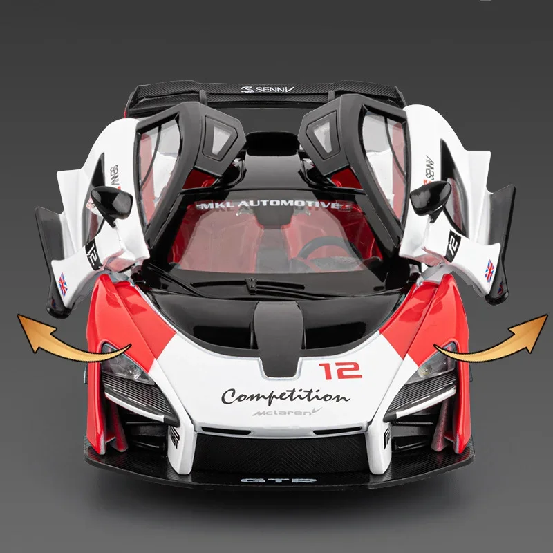 1/24 Senna Legierung Super Sportwagen Modell Druckguss Metall Track Racing Fahrzeuge Auto Modell Simulation Sound und Licht Kinder Spielzeug Geschenk