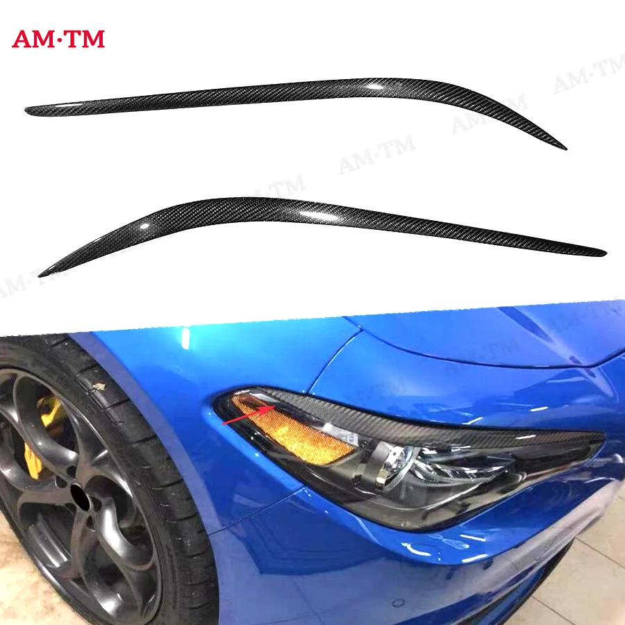 

Для Alfa Romeo Giulia 2016-2018 автомобильная передняя фара из углеродного волокна, фара для бровей, веки, детали, обновленный комплект кузова