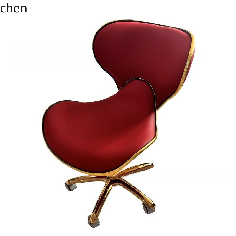 Beauty Stool Technician Chair Adjustable Nail Tattoo Computer Chair with Backrest Saddle Hairdressing Rolling Large Work Chair