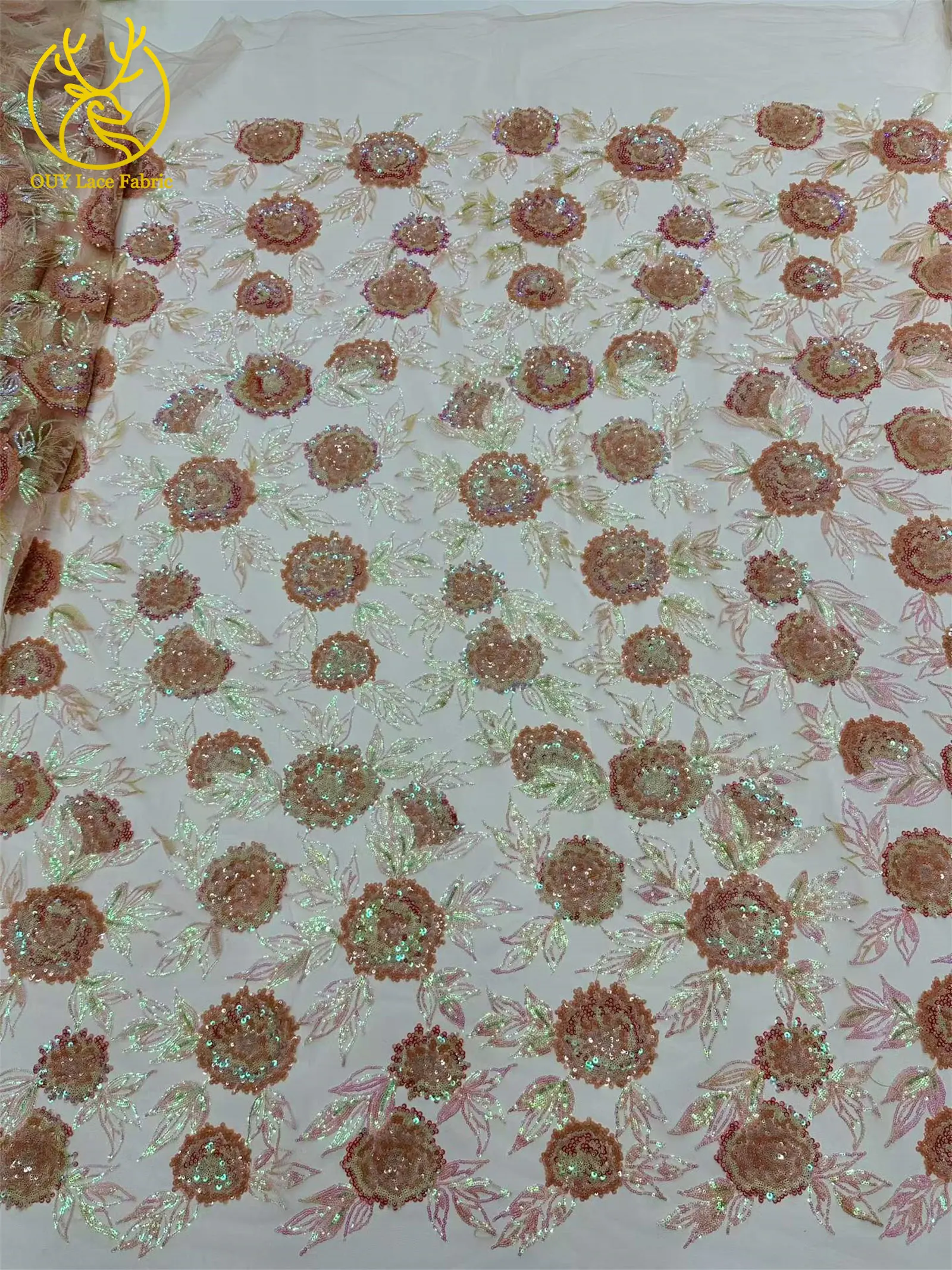 Luxuriöser afrikanischer Spitzenstoff 2026, schwarzer nigerianischer Spitzenstoff mit Perlen und Pailletten für Damen, elegantes Partykleid, Nähzubehör, 5 Yards – Detail 11