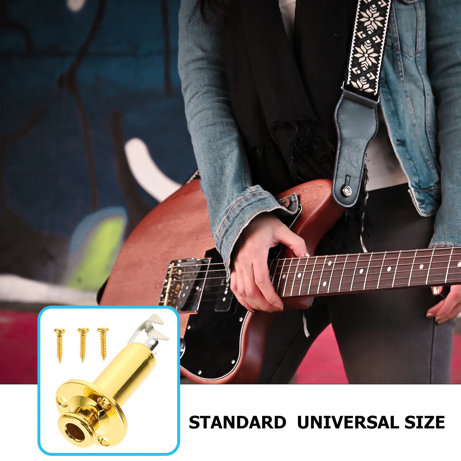 

Guitar Tail Pin Jack 635mm Standard Size Metal Endpin Plug Exquisite Craftsmanship Electric Guitar Fittings End Pin Jack