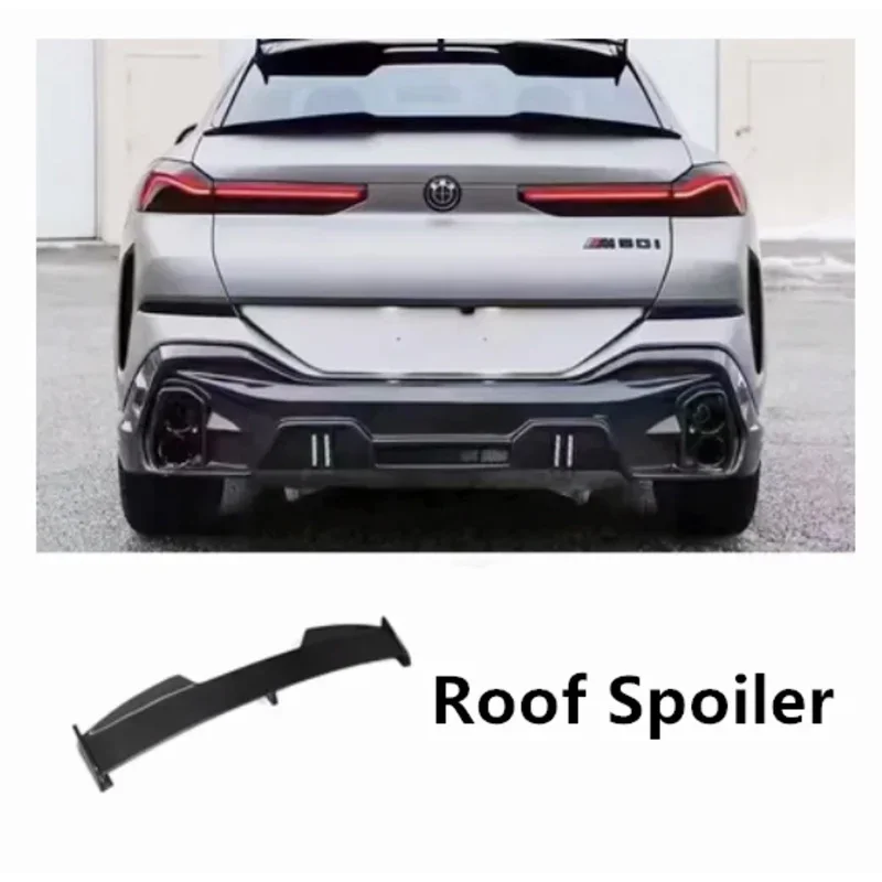 LD Real Carbon Fiber Car Rear Wing Trunk Lip Roof Spoiler For BMW G06 X6 2020 2021 2022 2023 4