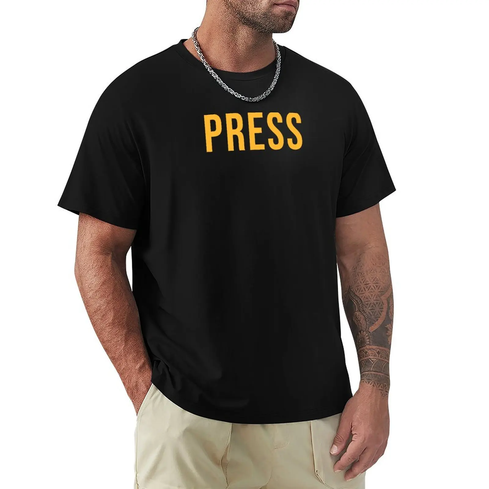 Press T-Shirt t shirts for man cotton funny T-Shirt