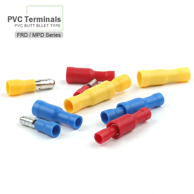 50 sztuk 25 zestaw MPD FRD PVC w kształcie kuli żeński męski tył izolujący terminal elektryczny przewód audio złącze zaciskane