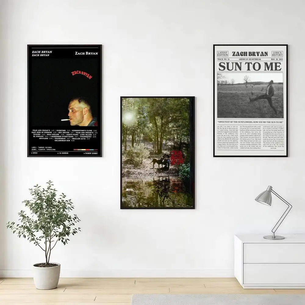 Singer Z-Zach Bryan country americana Poster Poster Aesthetic Wall Art Canvas Room Decoration Items Bedroom Decor