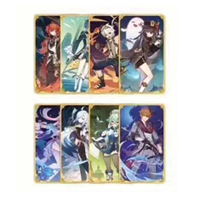 Official Genshin Impact Card Collection Wave 4 Holographic Metal Tickets Acrylic Standee Anime Artwork Gift