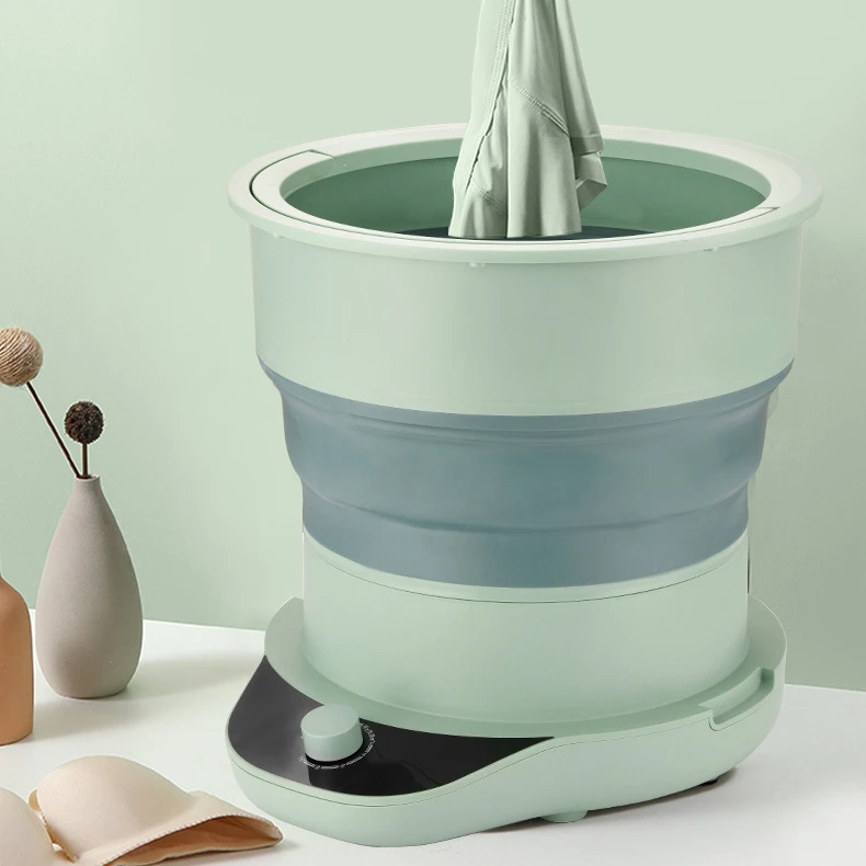 เครื่องซักผ้ามินิพับได้ในถังขนาดเล็ก AC110-240V สำหรับทารกเครื่องซักผ้าบรรจุน้ำได้ในครัวเรือนพลาสติกไฟฟ้าขนาด4กก.