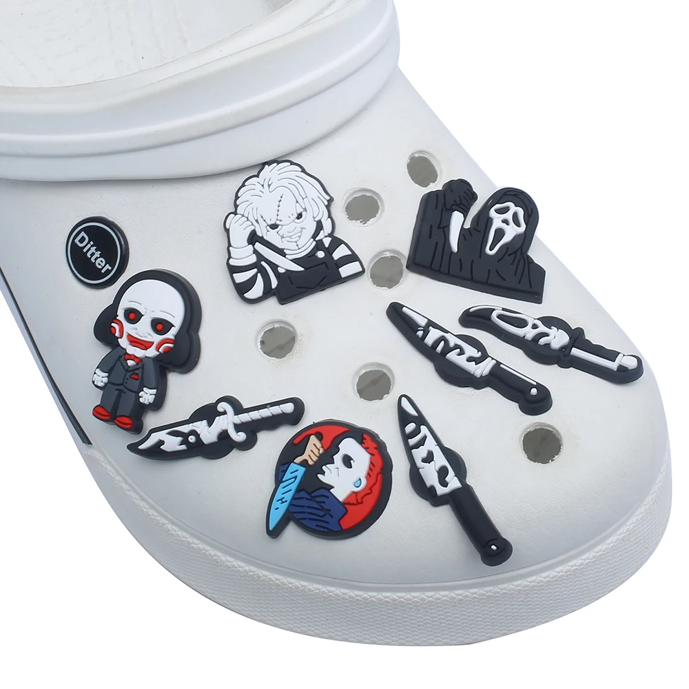 17pcs/SET Halloween Horror Movie Series for Shoe Charms Designer Accessories DIY Decoration for Classic Clog Kids Gifts Hot Sale image 5