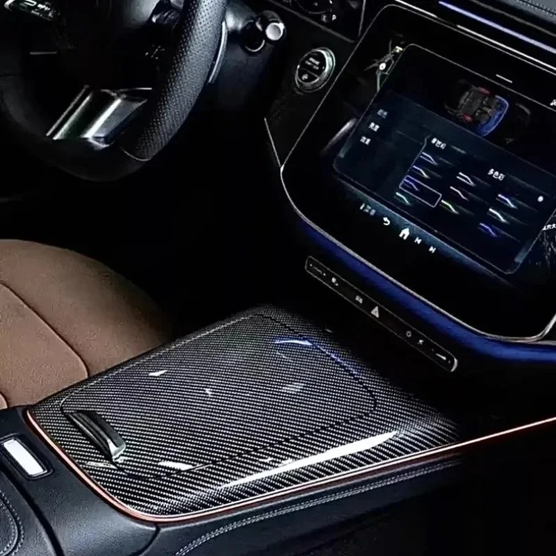 

For Mercedes Benz C E Class W214 W206 Center Console Real Carbon Fibre Interior Panel Cover Trim Modification Accessories