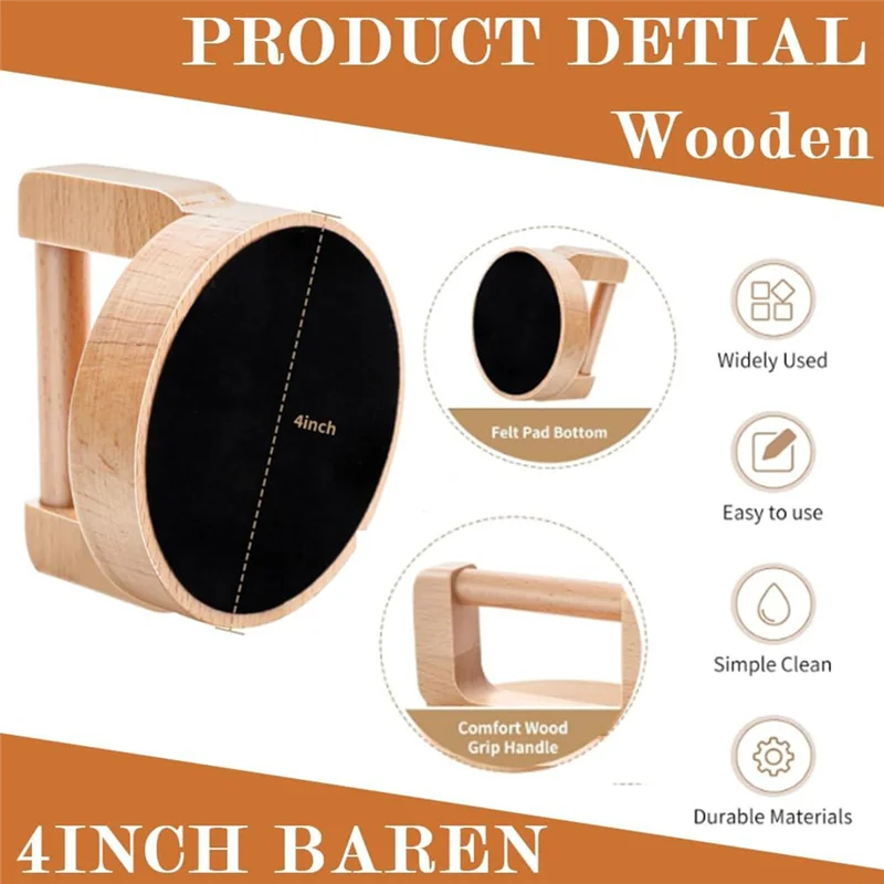 

-A95Z 1Pc Wood Block Printing Baren And 1Pc ABS Printing Baren Tool For Crafting, Printing For Block Printing Linocut Crafting
