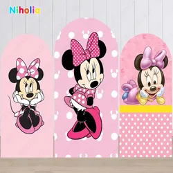 Minnie Mouse Arch Backdrop Zipper Disney Birthday Party Photograph Background Wedding Wall Decoration Baby Shower Photo Booth