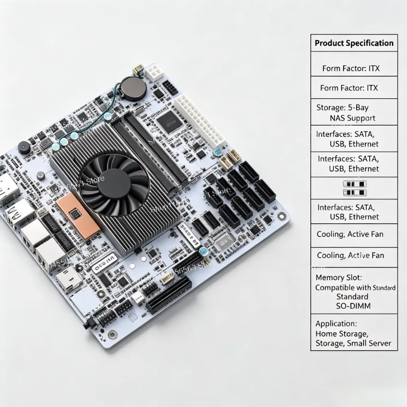 I5-8265UES 8 Bay NAS Motherboard 8 SATA Ports Dual M.2 Slot Support DDR4 RAM Home Storage Server Mainboard