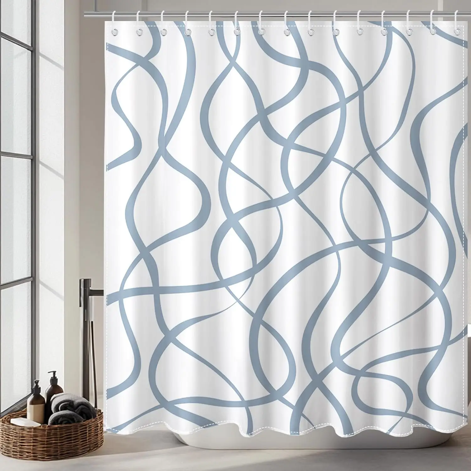 

Mocsicka черно-белая занавеска для душа абстрактное искусство полосатая занавеска для душа с 12 крючками современный домашний декор роскошь