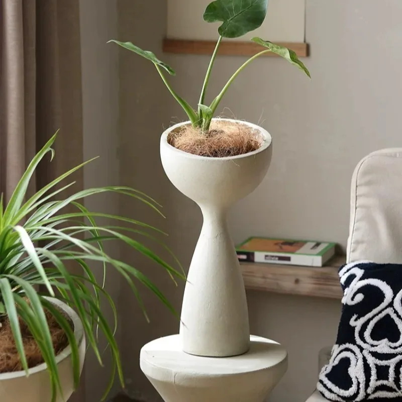 Magnesium Mud Flower Pots Cup Shape Creative Garden Pots Luxury Standing Outdoor Flower Vase Modern Nordic Furniture Decoration