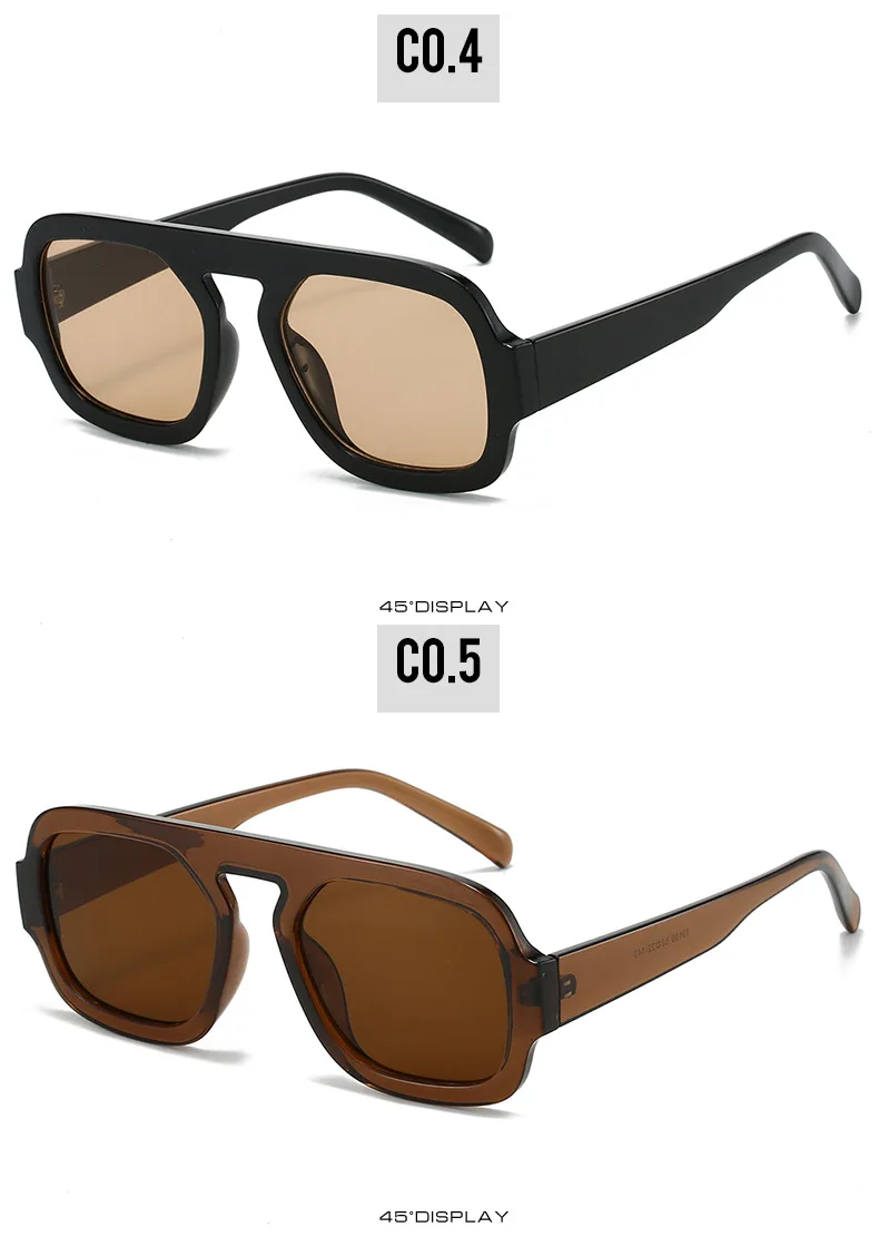 SO&EI Retro Quadratische Sonnenbrille Frauen Mode Gradient Shades UV400 Männer Punk Blau Grün Sonnenbrille – Detail 9