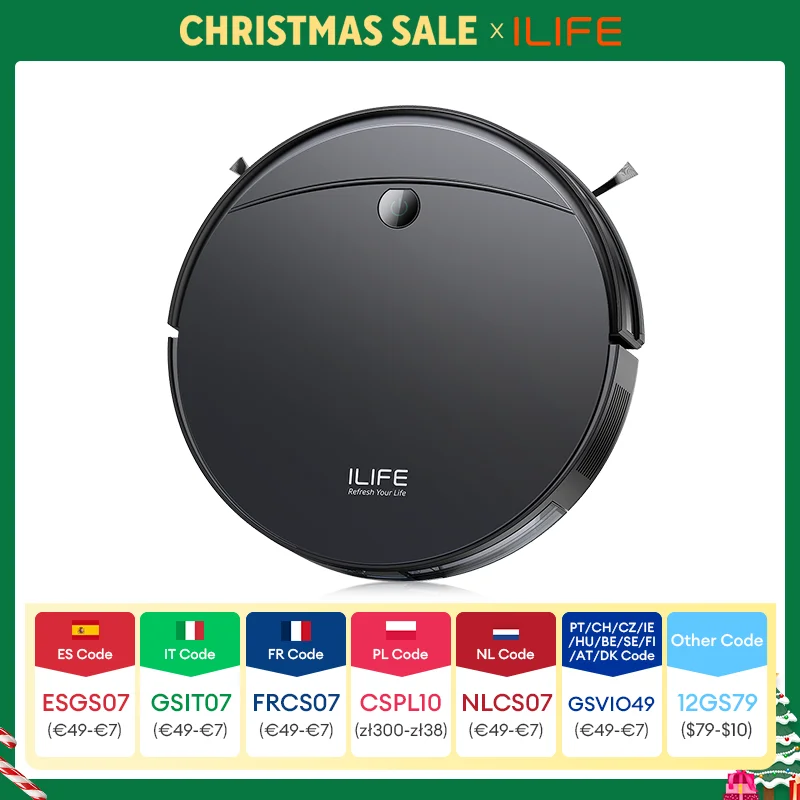 مكنسة كهربائية روبوتية ILIFE V10، شفط 5000 باسكال، ملاحة جيروسكوبية، مكنسة روبوتية ذاتية الشحن، فرشاة دوارة روبوت Aspirateur لـ #1