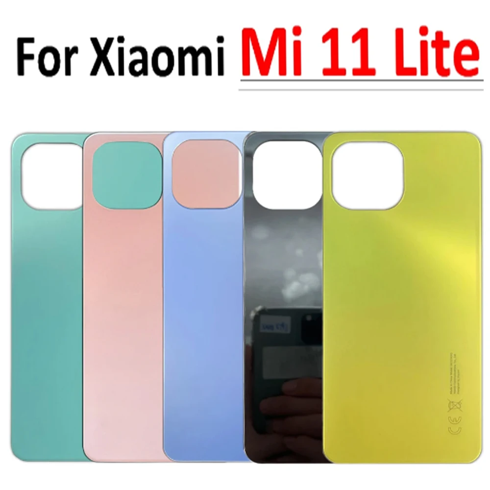 NEW For Mi 11 Lite Battery Back Cover Glass Rear Door Replacement Housing Case With STICKER Adhesive For Xiaomi Mi 11 Lite