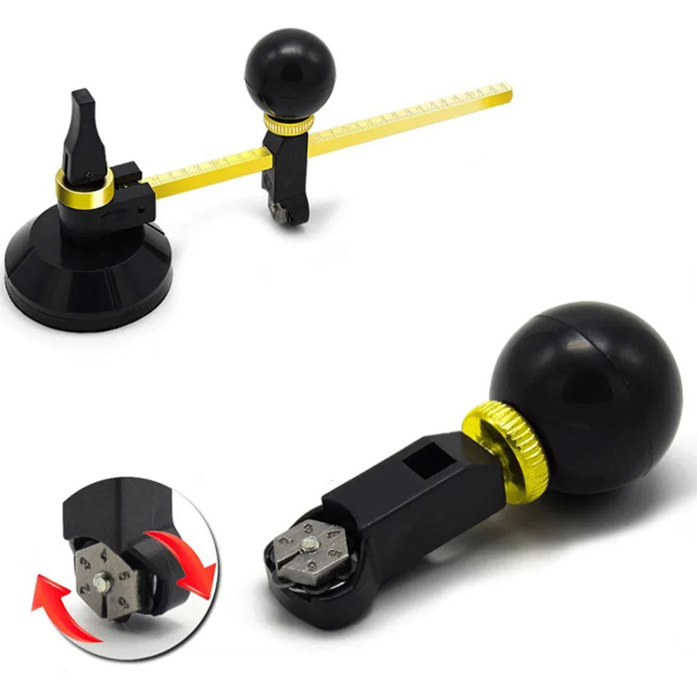 Approx.200mm,300mm Optional Multi-function Glass Cutter Sturdy Materials Suction Cup Stability Clear Scale Design