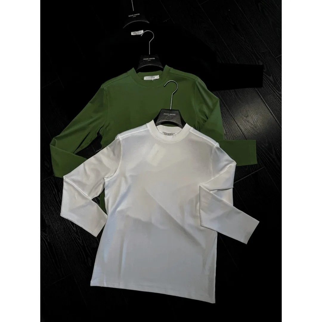 

Мужская приталенная футболка с длинным рукавом из хлопка, приятная к телу, базовый слой, молодежный модный бренд, весна 2025