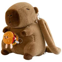 Cute Capybara Plush Backpack Funny Cartoon Capybara Shoulder Bag Student Fur Bag Plush Capybara School Bag for Kids 2