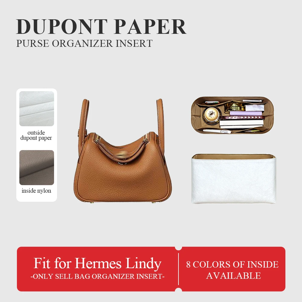 Dupont Paper Purse Organizer Insert Fit for Hermes Lindy, Lightweight Inner Liner Purse Storage Bag In Bag Inside Organizer Bag