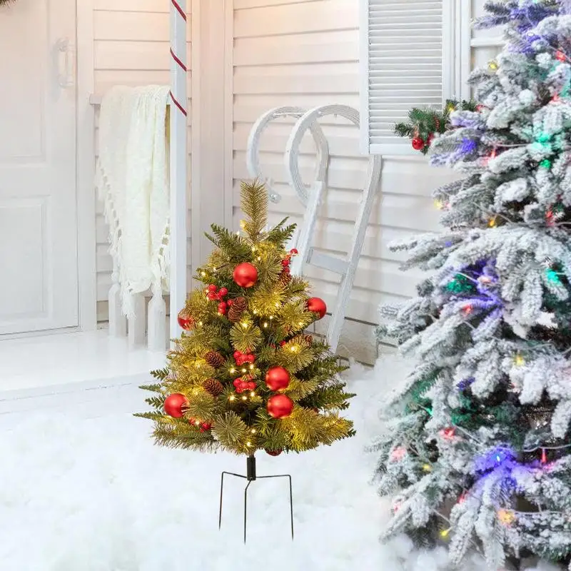 

Artificial Christmas Tree Battery Powered Lighted Tree Garden Stake Multicolor Yard Stake Lights With 8 Modes 2.5ft Prelit