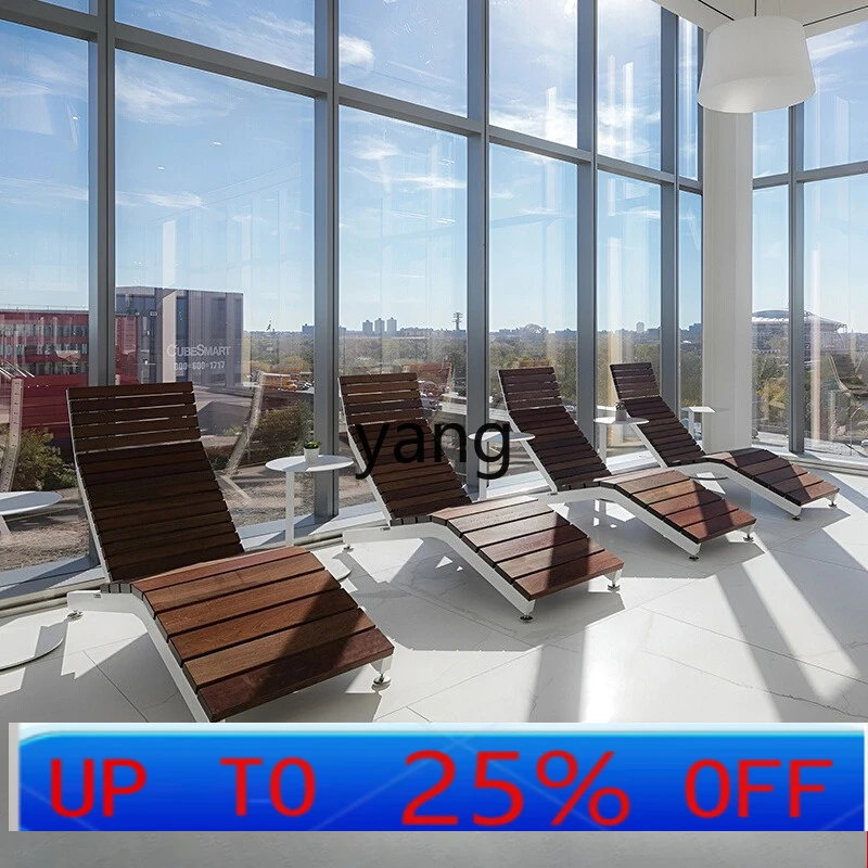 

lmm Anti-Corrosion Solid Wood Long Chair for Hot Springs, Swimming Pools, Hotels, and Beach Loungers