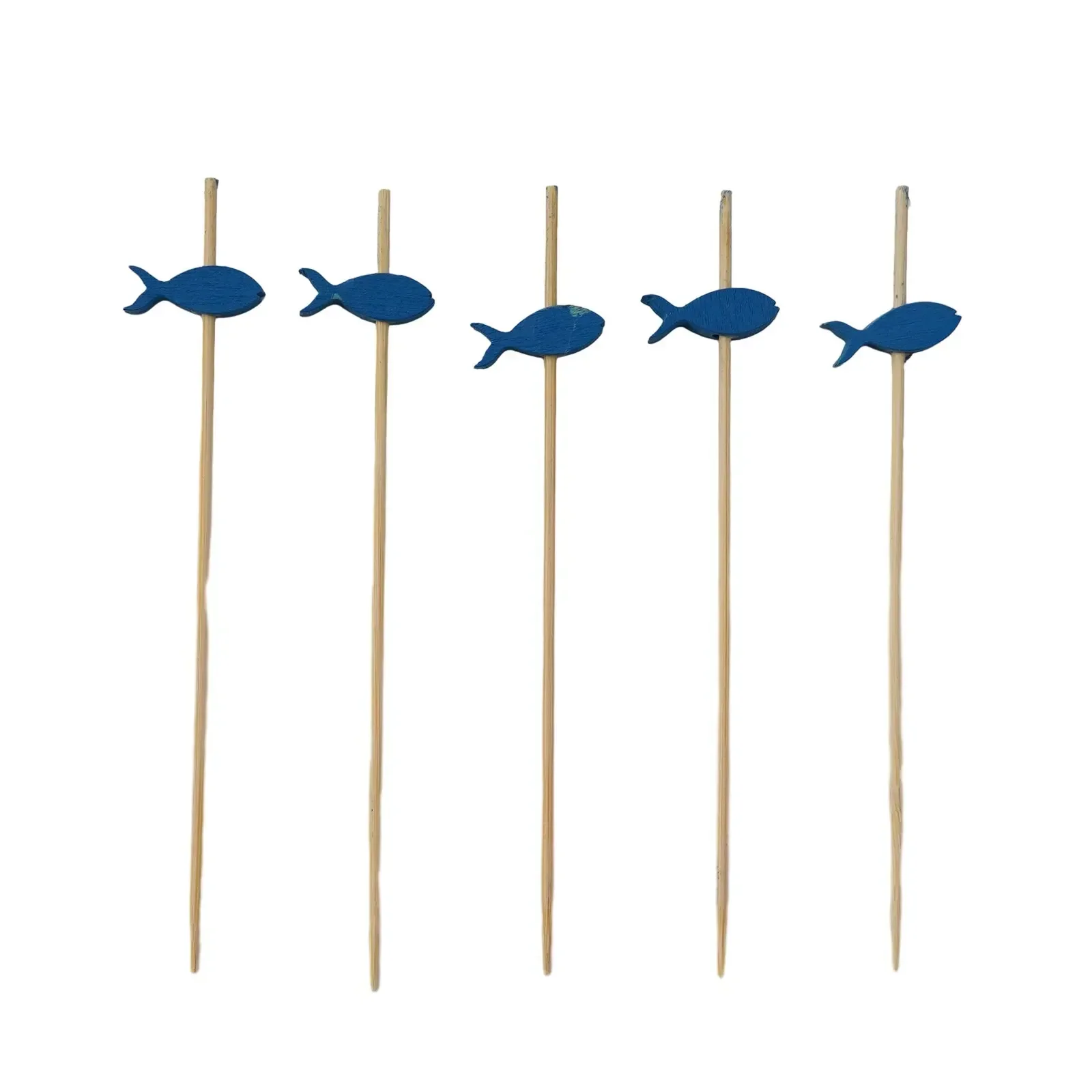 

Practical Brand New Exquisite High Quality Cocktail Picks Tableware Party Picks 100 PCS 12cm/4.7inch Blue Fish