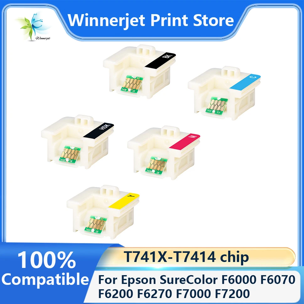 

T741X-T7414 one time use chip With Chip holder For Epson SureColor F6000 F6070 F6200 F6270 F7000 F7200 F6270 F6270 F7270 peinter