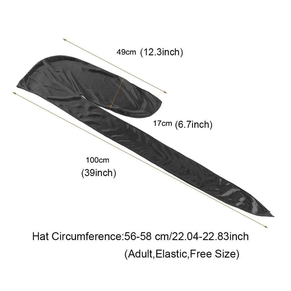 مرونة الرجال النساء السرطان وشاح الرأس حك قبل تعادل عمامة الحجاب قبعة قرصان باندانا الحرير Durag #6