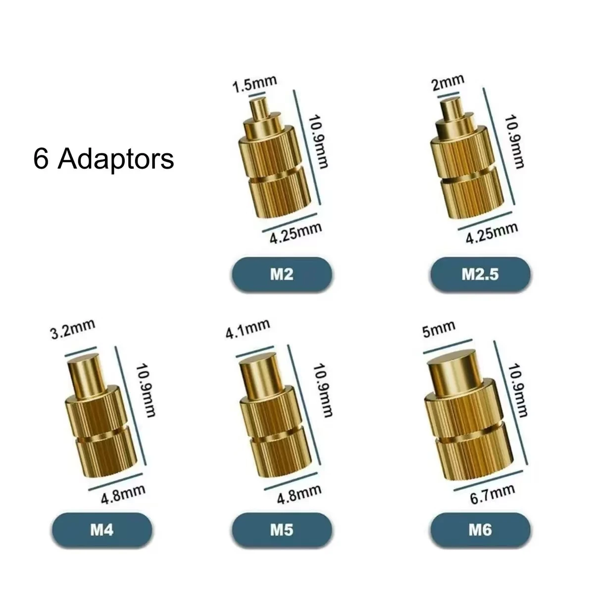 For T12 Soldering Iron Hot Melt Nuts Embedded Insertion Indenter M2-M6 3D Print Accessories Heat Insert Nut Adaptor Tips - view 2